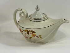 Mid-Century HALL'S Superior Autumn Leaf Aladdin Tea Pot w/Lid & Infuser Vintage.
