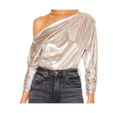 ASTR THE LABEL Silver Bodysuit