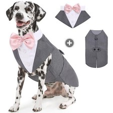 Dog Tuxedo Formal Dog Suit and Bandana Set Gentle Dog Wedding Party Suit Bow ...