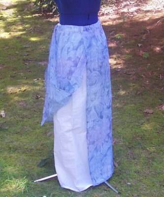 Blue and Purple Paisley Sheer Fairy Skirt w/ White Petticoat Pixie Costume Renn