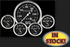 Autometer 1708 - Old Tyme Black Mechanical 5 Gauge Kit - 3-18