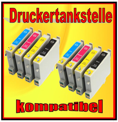 8x Patrone für EPSON STYLUS CX3650 CX6400 CX6600 ersetzt T0441-T0444  T0445
