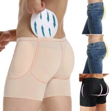 Men Hip Enhancer Padded Boxer Fake Ass Panty Butt Lifter Body Shaper Underwear