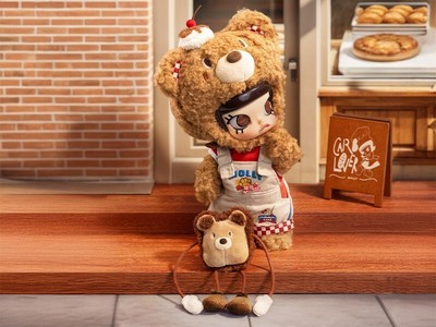 その他 Molly Pretend Bear Bread 1/8 POPMART POP MART MOLLY Bear Bread Brown Limited ABS PVC Action Figure