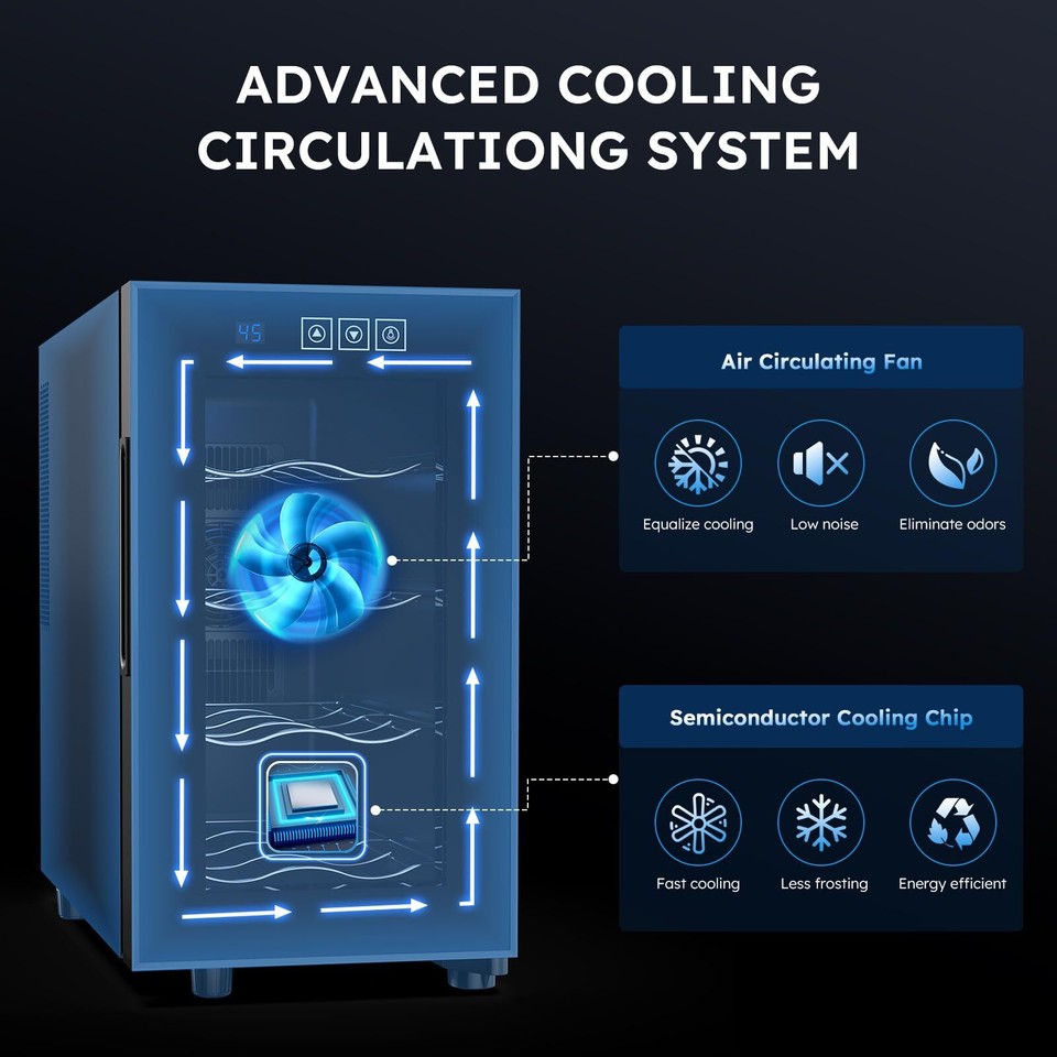 Mojgar 8 Bottle Wine Cooler, Freestanding Wine Fridge with 4666