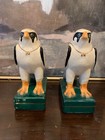 Vintage Takahashi Bookends White Falcon Pair Ceramic Porcelain Figurines — photo 2