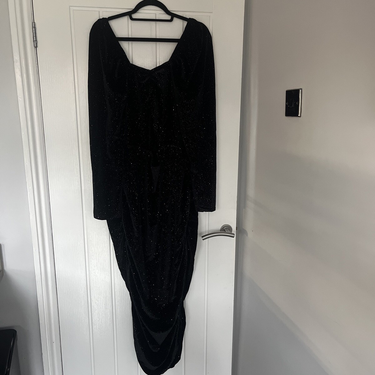 Puff Sleeve Boohoo Curve Midi Dress Boohoo Plus Size Velvet Puff