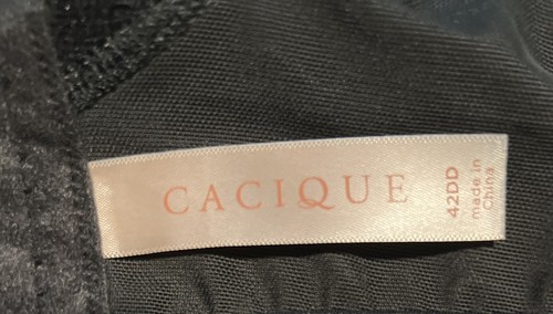 NEW CACIQUE BLACK GREY MARBLED LACE SMOOTH BOOST PLUNGE BRA Size 42DD - Picture 7 of 12