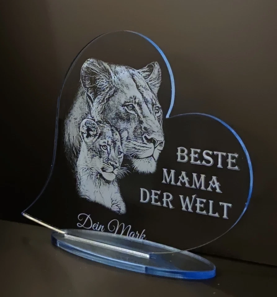 Geschenk zum Muttertag Muttertags Geschenk Beste Mama personalisiert Acryl Herz - Bild 2 von 4
