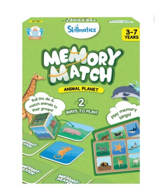 Skillmatics Board Game - Memory Match Animal Flash Cards,  Boys & Girls Ages 3+