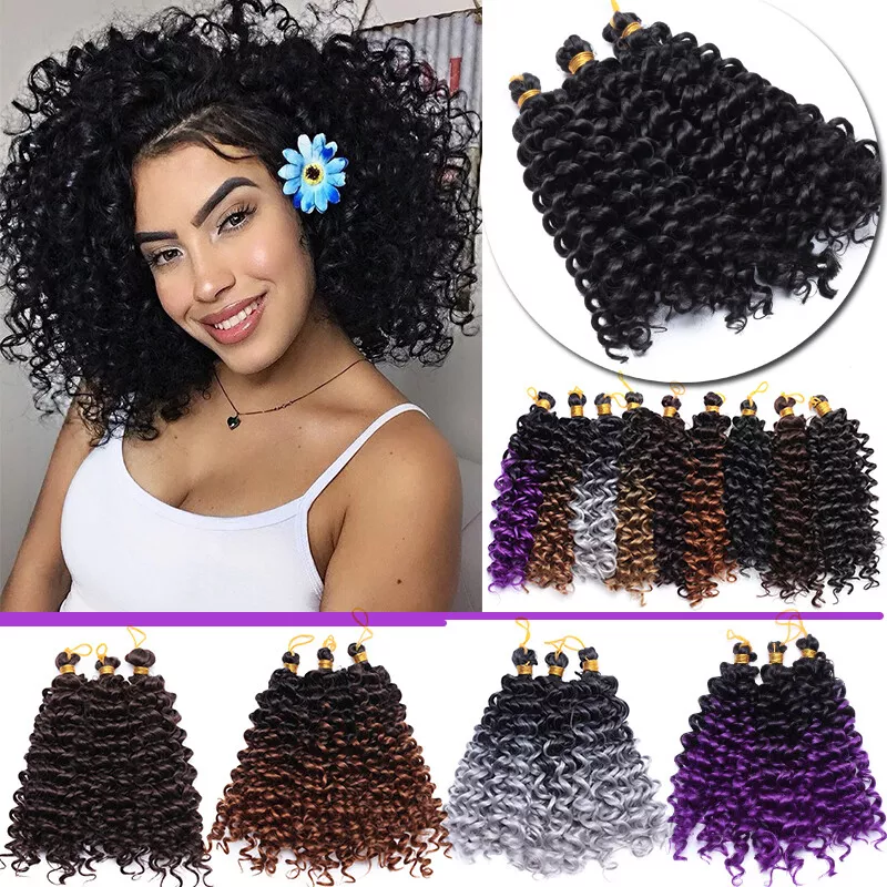 Kinky Curly Crochet Braids Water Wave Braiding Hair Extensions Thick As  Human us