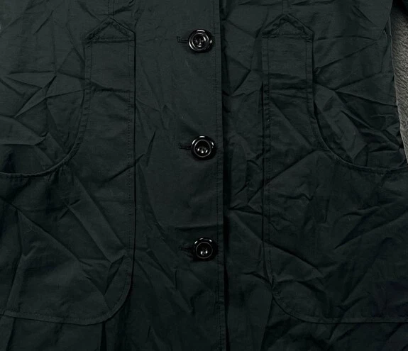 Ambition Black Trench Coat Womens XL Black Jacket  Midi Nylon Blend Pockets - Image 3 of 4