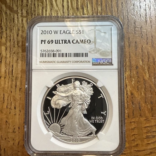 2010 W Proof American Silver Eagle NGC PF-69 Ultra Cameo Brown Label