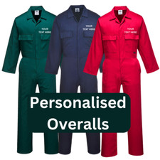 Personalised Embroidered Overalls Custom Printed Coveralls Workwear Boiler Suit