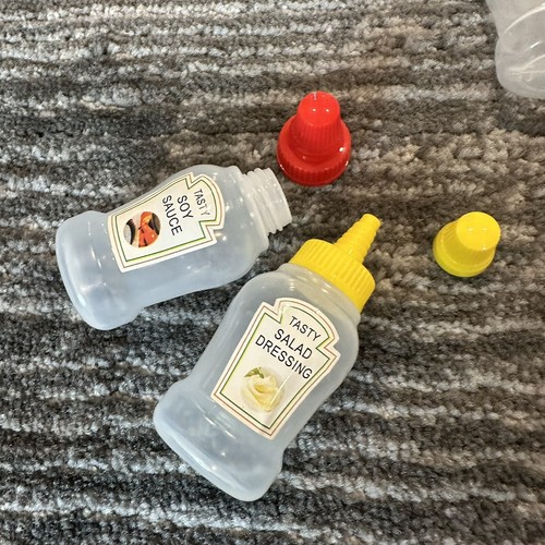 Mini Condiment Bottle 4 Portable Dispenser Travel BBQ Sauce Squeeze Bottles US - Picture 9 of 14