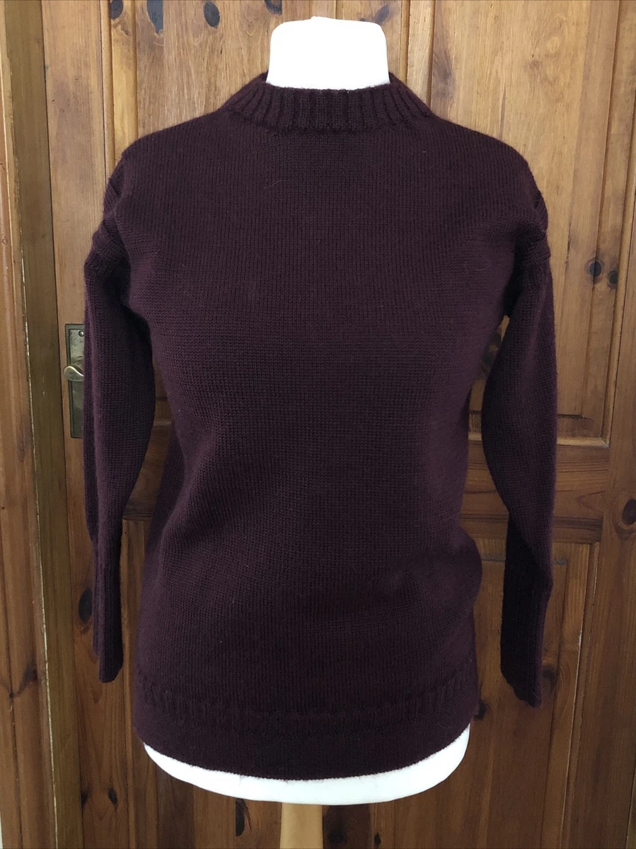 Munrospun Burgundy Pure New Wool Lambswool Jumper Medium Large Pit Pit 19