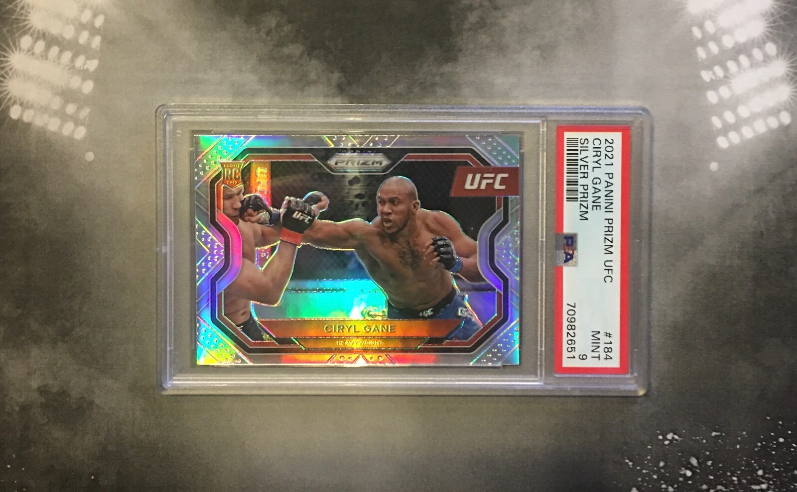 2021 Panini Prizm UFC Ciryl Gane Silver Prizm #184 / PSA 9 Mint