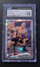 The Rock 2014 WWE Topps Chrome Atomic Refractor CSG Gem Mint 10 Wrestling Slab