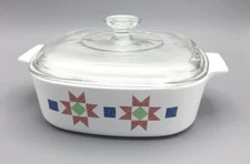 Corning Ware Quilt Casserole Baking Dishes 2L