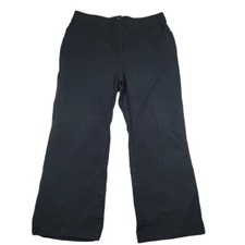 St. John Women's Wide Leg Pants Sz 10 Black Ankle Trousers