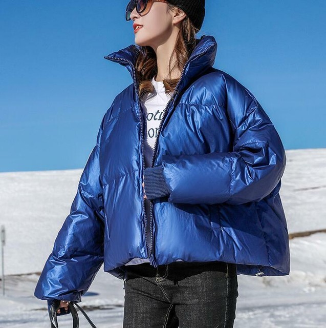 Download Women Ladies Punk Shiny Puffer Duck Down Bomber Short ...