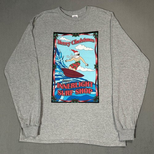 Innerlight Surf Shop FL Vintage Weihnachtsmann Sport Langarm Winter T-Shirt - L