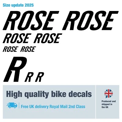Rose 2025 Größen Fahrrad Aufkleber & Gratis Fahrradschutz (26er Pack) - 20 Farben - Bild 1 von 3