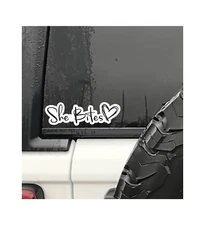SHES BITES PRINTED DECAL CAR TRUCK WINDOW STICKER FUNNY JOKE CUTE