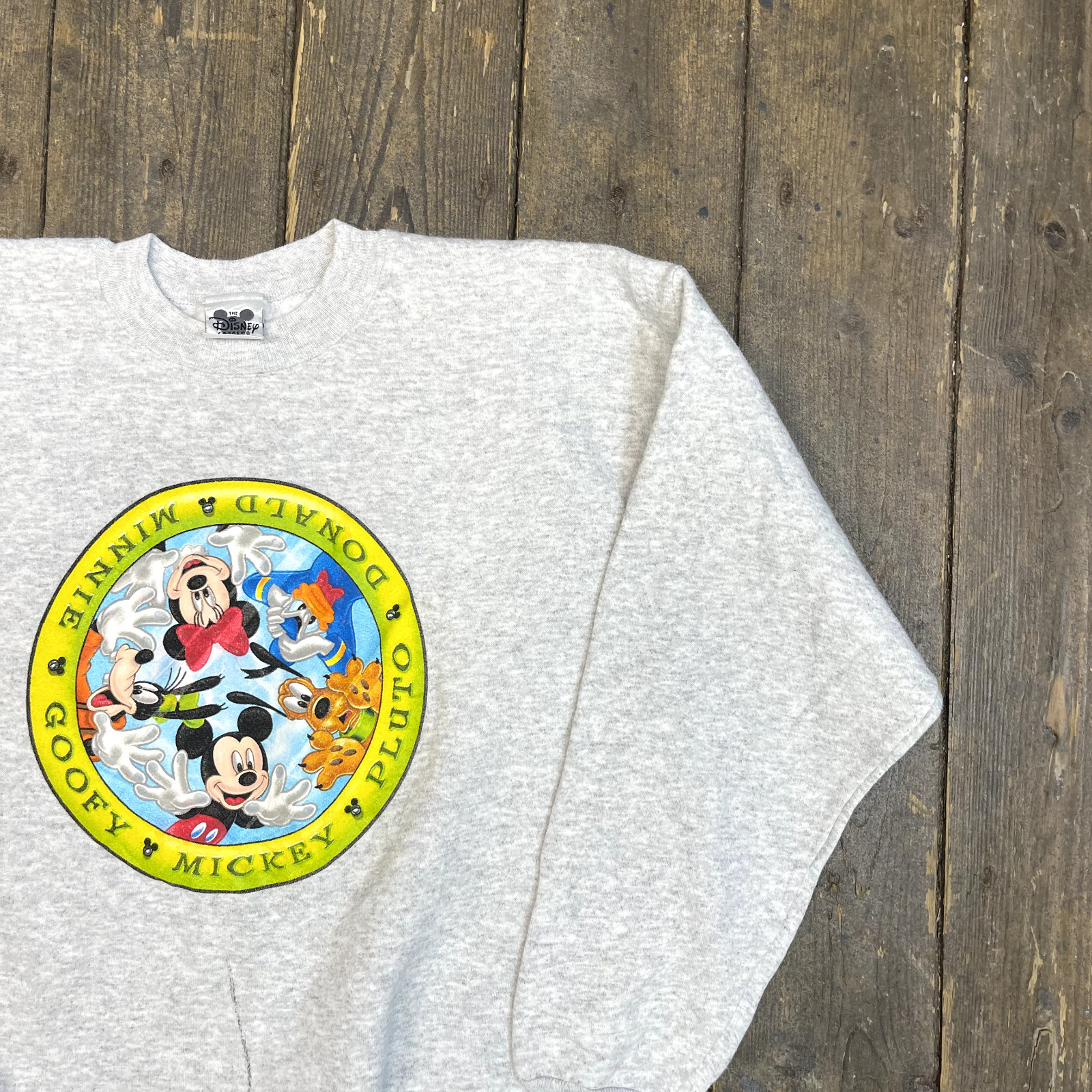 Disney USA Sweatshirt Mens 90's Mickey Mouse Crew Neck Jumper, Grey, Large image 2