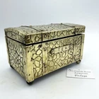 Antique Wooden & Brass Box Vintage English Tea Box