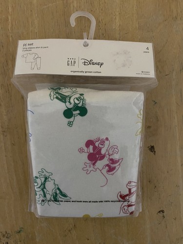 Disney Baby Gap 2-Piece Organic Cotton Minnie Mouse Long Sleeve Pajama Set 4YRS - Picture 3 of 7