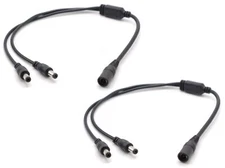 2-Way DC Power Splitter for Security Cameras 1 Female to 2 Male 5.5mm * 2.1mm...