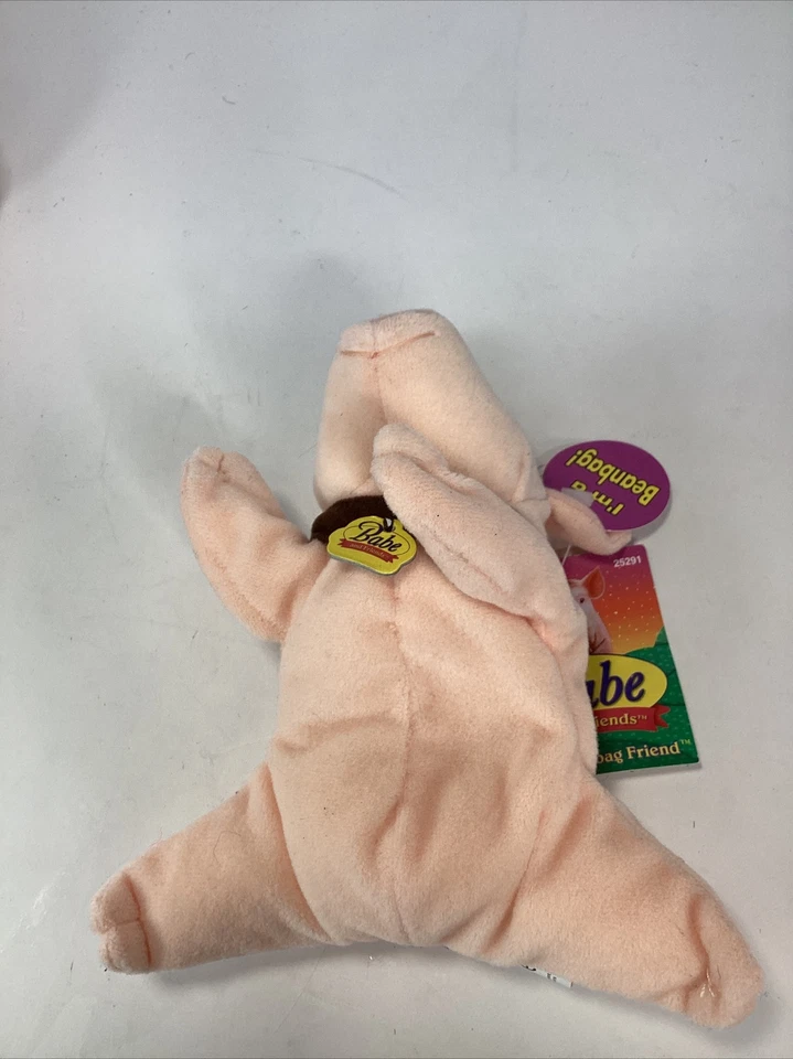 "Babe and Friends Cerdo Bolsa de frijoles Juguete Animal de peluche Universal Studios Equity Toys 7""" Foto 4 de 4