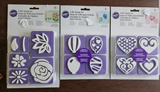 Wilton Cake Decorating Stamp Set Flower Heart Balloon 14pc Lot NEW