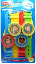 Tara Toys Mattel 2000 Fisher Price Little People Party Favors Puzzle Watches NIP