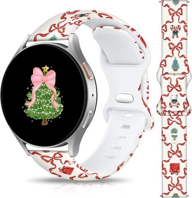 Silicone Strap Compatible with Samsung Galaxy Watch 40mm 44mm Holiday Design