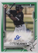 2021 Bowman Paper Prospect Auto Green Border 8/99 DJ Gladney #PAPR-DG Auto 2x4