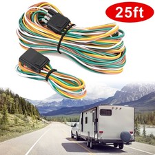 25 4-pin Trailer Light Plug Wiring Harness Extension 18 Awg Flat Wire Connector