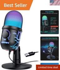 Dynamic RGB USB Microphone for Gaming Podcasting - Noise-Reducing Excellence