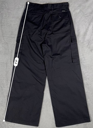 G-Star Raw Mega Cargo Canvas Pants Women 28 (US 6) Wide Flare Leg Dark Black NWT - Picture 11 of 15