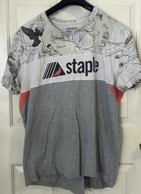 Staple PIGEON Renown Pigeon Brand All Over Logo White T-Shirt Size 2XL
