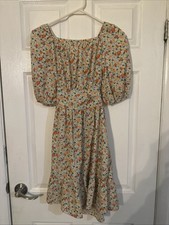 Women's Multicolor Floral Dress, Bell Sleeves, Size Small, Worn Once