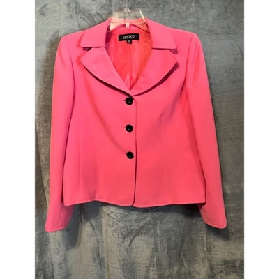 Kasper 14 Pink Blazer Jacket 100% Polyester Lined Career Wear Classic Fit