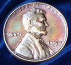 1957-D Lincoln Cent Gem BU+ Monster Original Toning