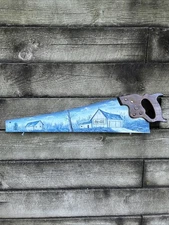 VINTAGE COCA COLA Hand Painted Folk Art Disston Winter Country Farm Scene 30”