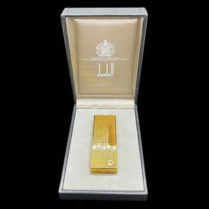 Dunhill Gold Gas Lighter with Box Collectible Nice Condition