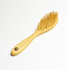 Satsuma Tsuge Boxwood Hair Brush 5 row line Beige Oval Handmade Made in Japan