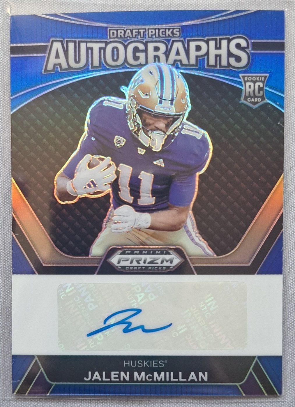 2024 Prizm Draft Picks - Draft Picks Autographs Jalen McMillan Blue 092/149