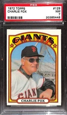 1972 Topps #129 Charlie Fox PSA 7 NM 20385448 