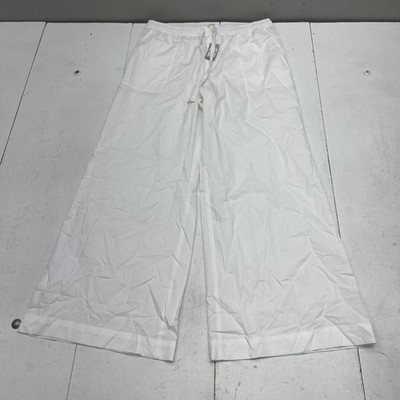Haven Well Within Pants Womens Medium White Wide Leg Lounge Drawstring Pockets